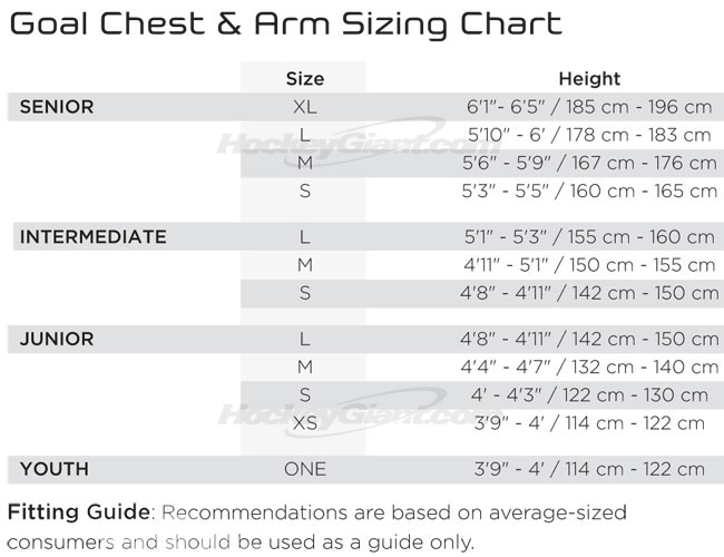 Ice Hockey Goalie Pants Size Chart