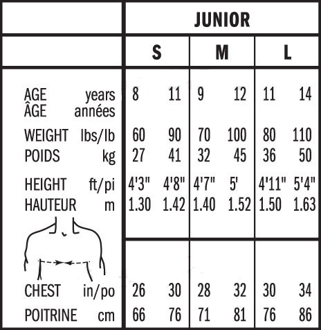 Bauer Hockey Size Chart