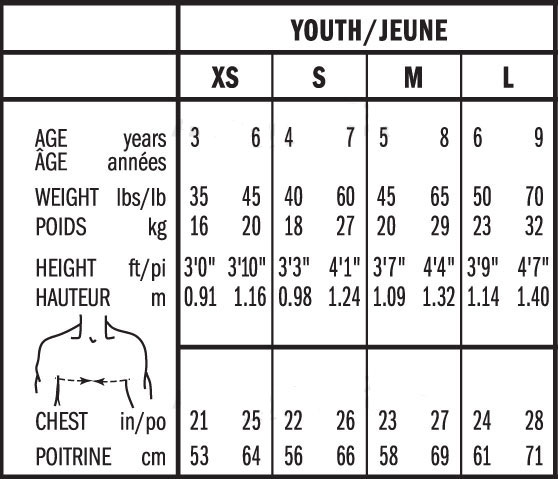 Bauer Shoulder Pad Size Chart