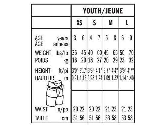 Youth Hockey Shin Guard Size Chart