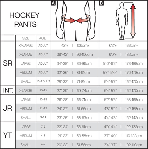 Goalie Stick Size Chart