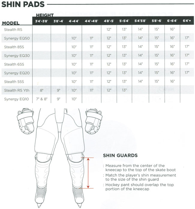 Easton Hockey Helmet Size Chart