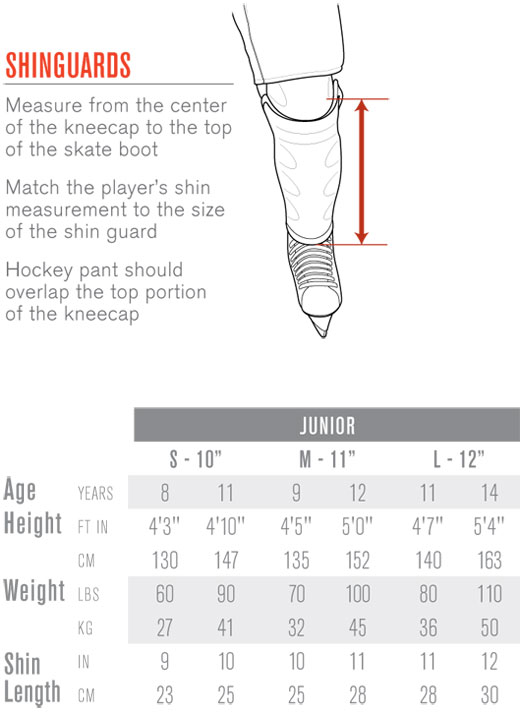 Easton Shoulder Pad Sizing Chart