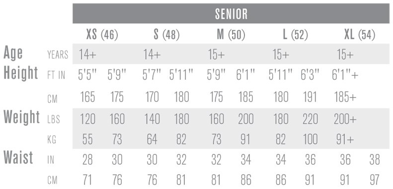 Easton Hockey Helmet Size Chart