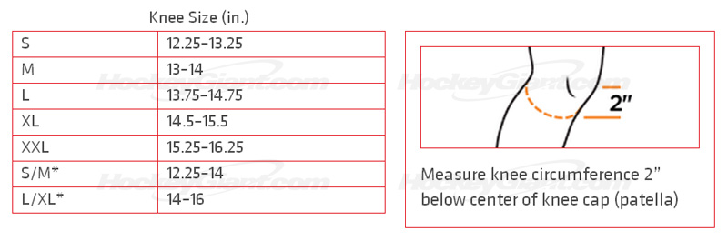 Shock Doctor Size Chart Knee