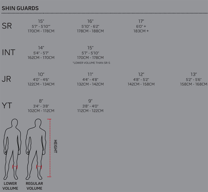 Warrior Hockey Size Chart