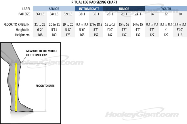 Goalie Pad Size Chart