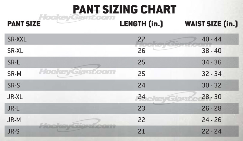 Warrior Goalie Stick Sizing Chart