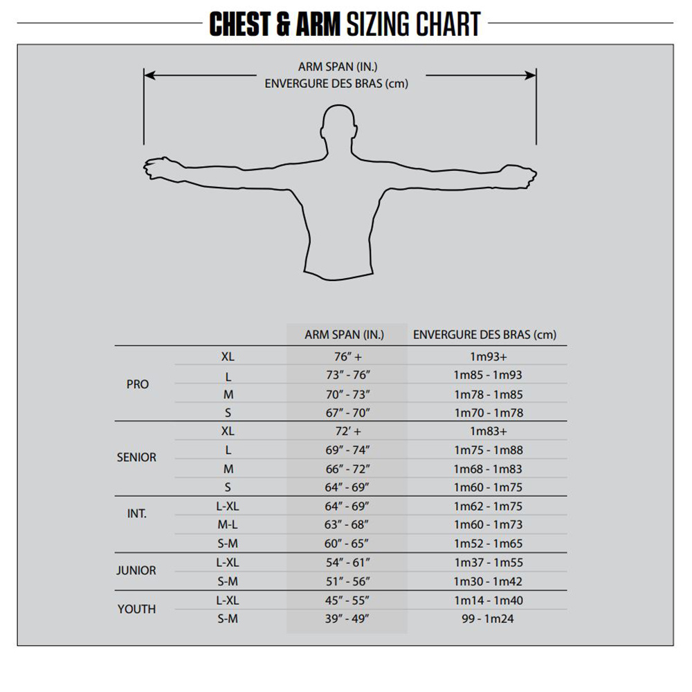 Goalie Chest Protector Sizing Chart